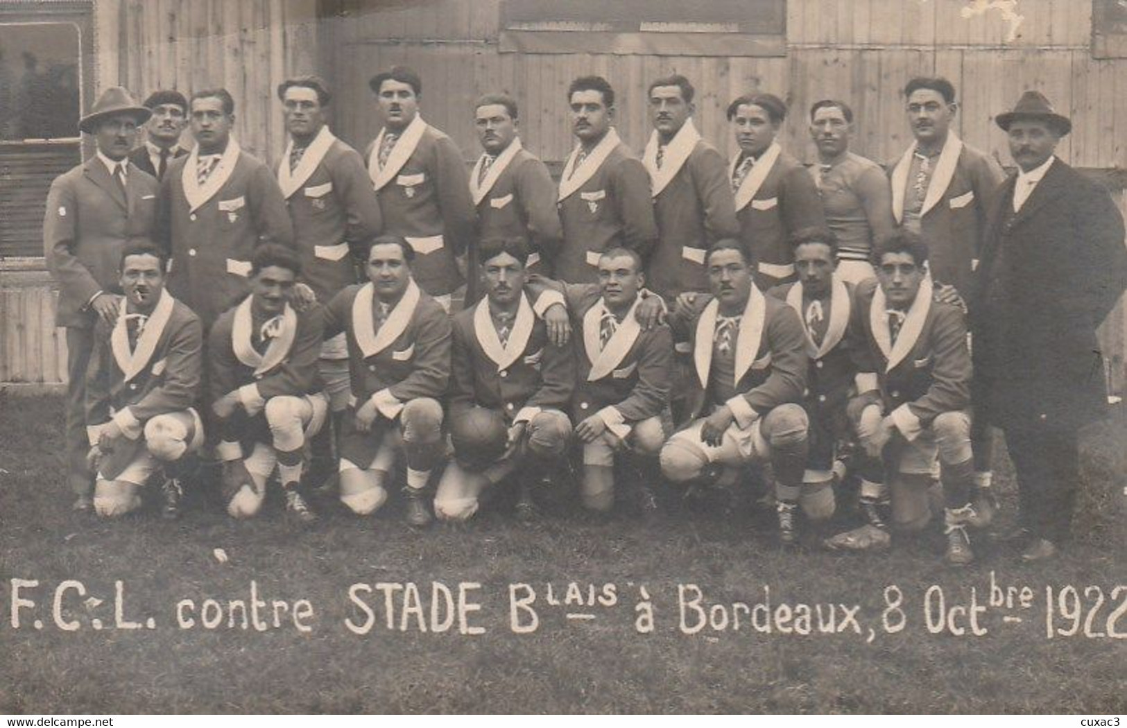 11 - LEZIGNAN - F.C.L. Contre STADE Blais à BORDEAUX ,  8 Octobre 1922 - Rugby