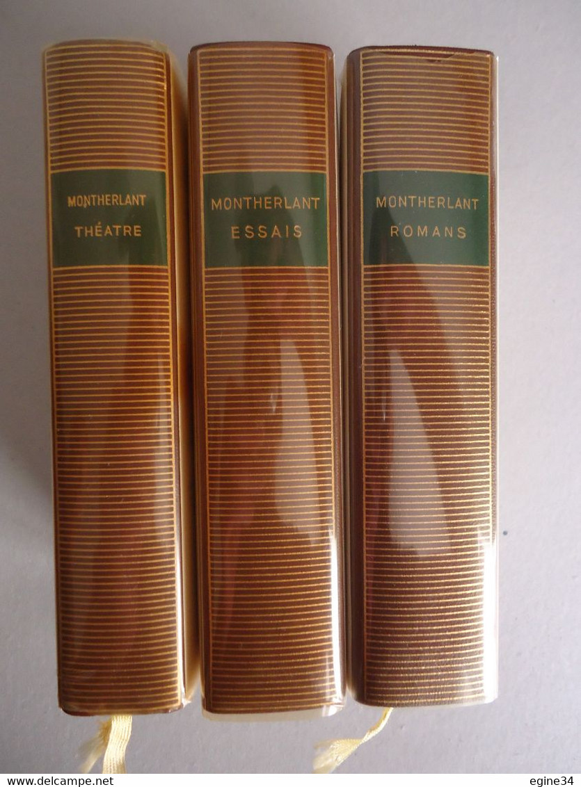 Bibliothèque De La PLEIADE Nos 106, 136, 167 - MONTHERLANT - Théâtre - Romans - Essais - 3 Volumes - - La Pléiade
