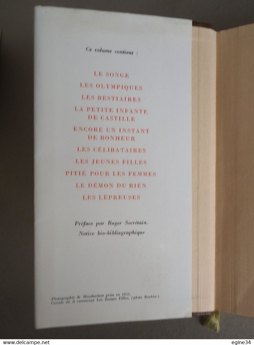 Bibliothèque De La PLEIADE Nos 106, 136, 167 - MONTHERLANT - Théâtre - Romans - Essais - 3 Volumes - - La Pléiade