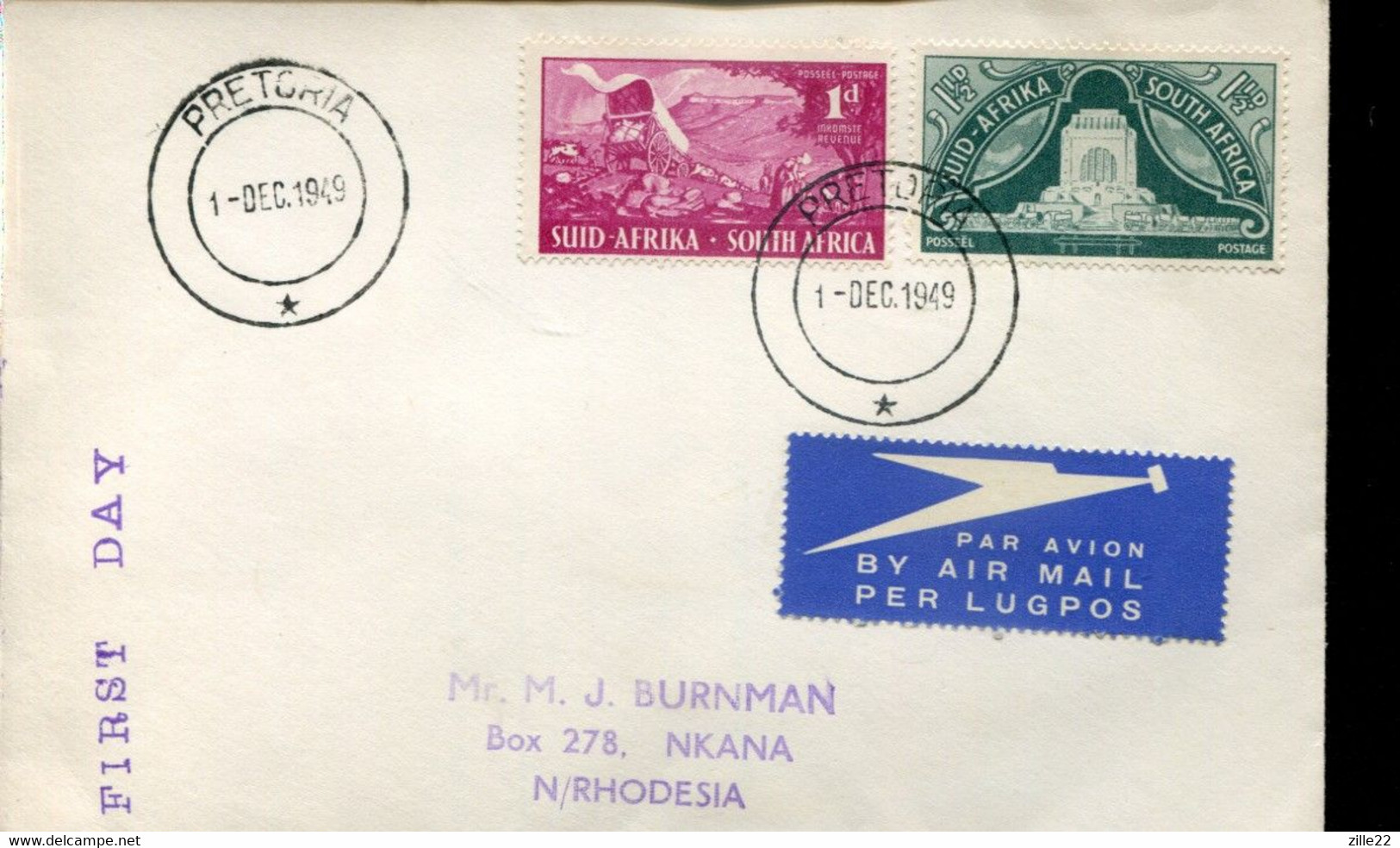 South Africa Südafrika Mi# 217-9 Used On Letter Or FDC -  Inauguration Of The Vortrekker Monument - European Settlers - FDC