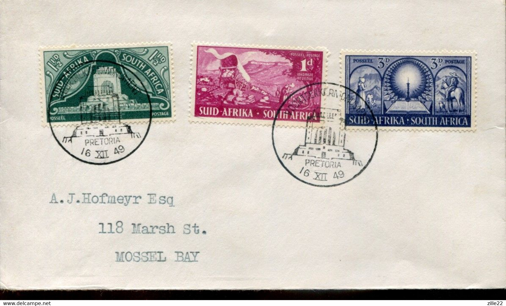 South Africa Südafrika Mi# 217-9 Used On Letter Or FDC -  Inauguration Of The Vortrekker Monument - European Settlers - FDC