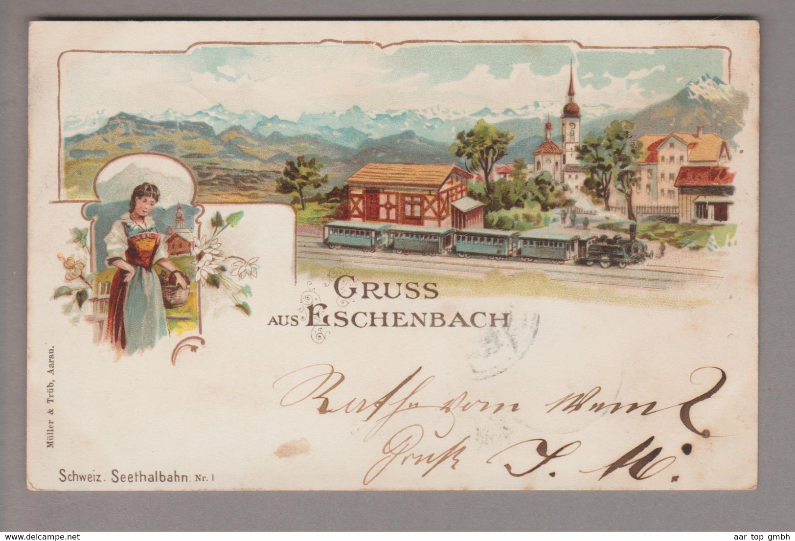 CH LU Eschenbach 1898-10-15 Litho Müller & Trüb - Eschenbach