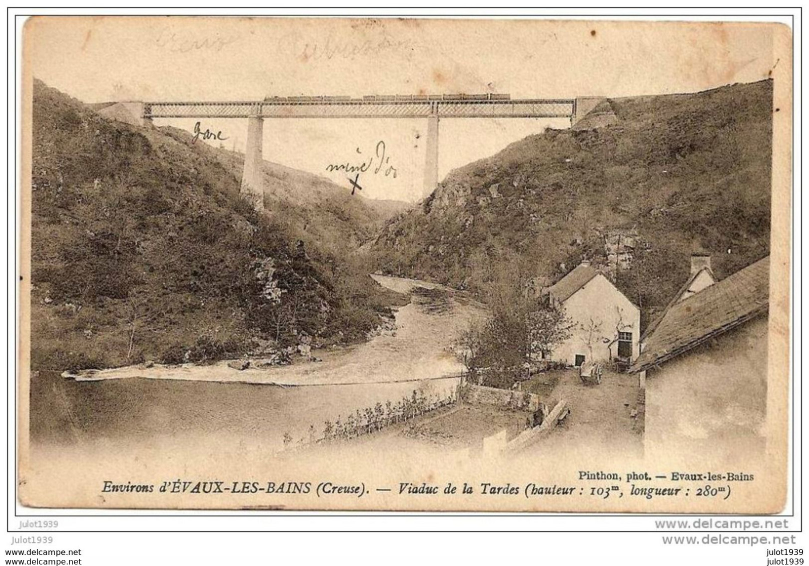 EVAUX - LES - BAINS ..-- 23 . CREUSE ..-- TRAIN . Viaduc De La TARDES . MINES D ' OR  !! - Evaux Les Bains