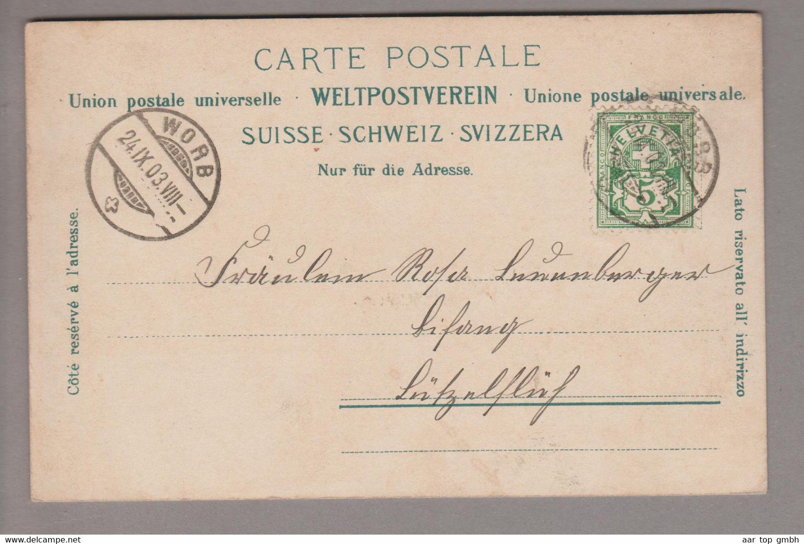 CH BE Worb 1903-09-24 Chromlitho - Worb