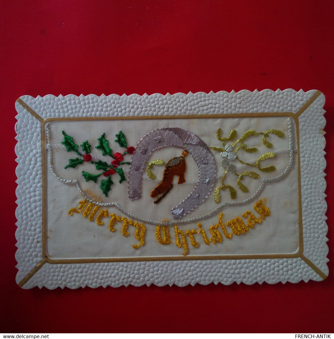 BRODEE MERRY CHRISTMAS FER A CHEVAL - Embroidered