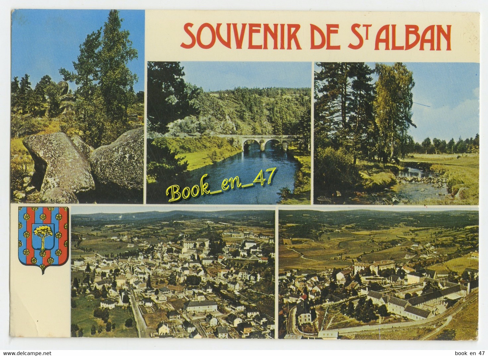 {60912} 48 Lozère Saint Alban , Multivues ; Divers Aspects , Vue Générale , Pont - Saint Alban Sur Limagnole