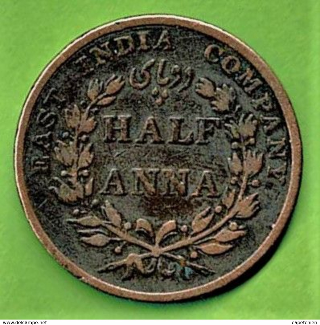 EAST INDIA COMPANY / 1835 / HALF ANNA - Comercio Exterior, Ensayos, Contramarcas Y Acuñaciones