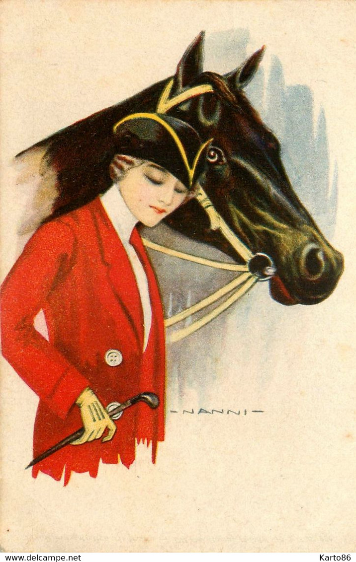 NANNI Nanni * Série 3 CPA Illustrateur * Femmes Et Chevaux * Femme Cheval Horse Mode Chapeau Hippisme * Série 257 - Nanni