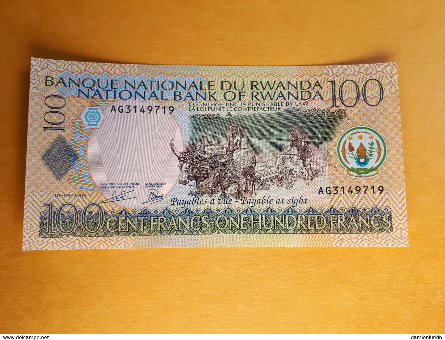 RWANDA 100 FRANCS-ONE HUNDRED 2003 UNC - Rwanda