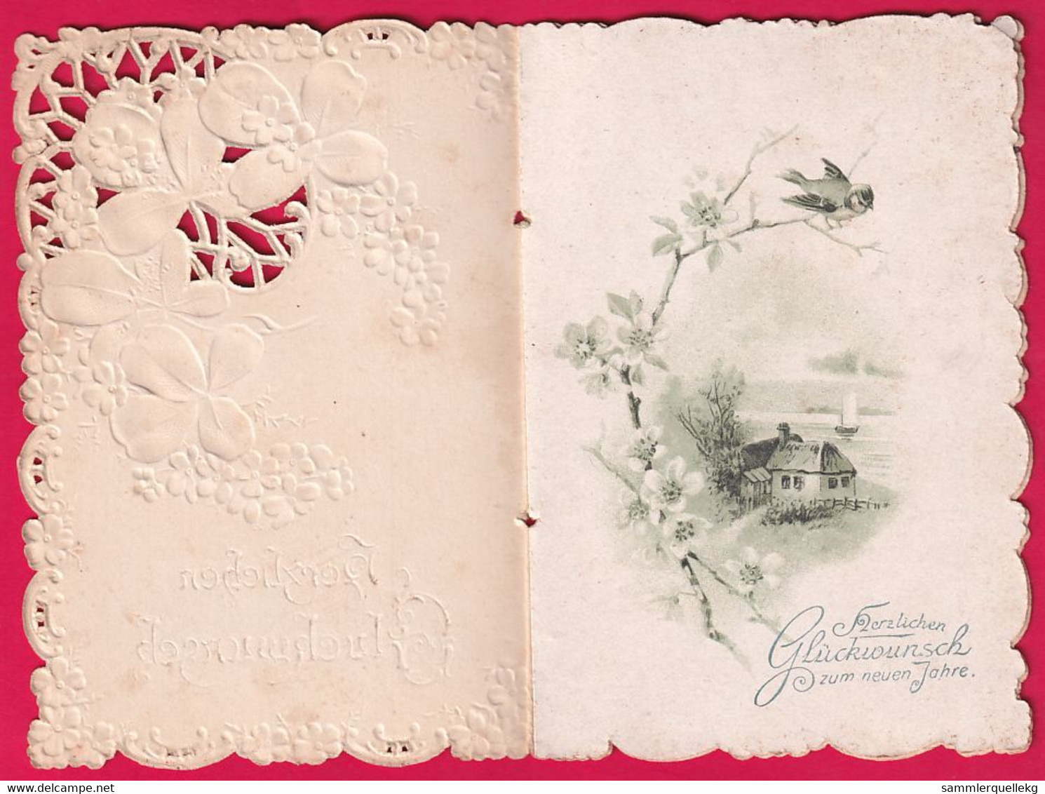 Prägekarte Aufklappbare Um Ca 1905/1910, Herzlichen Glückwunsch Zum Neuen Jahr - Nouvel An