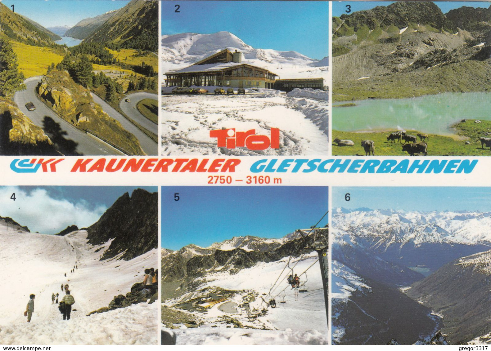 8716) KAUNERTAL - Kaunertaler Gletscherbahnen - Tolle Mehrbild AK Skifahrer Sessellift Wieseljaggl Teich Usw. - Kaunertal