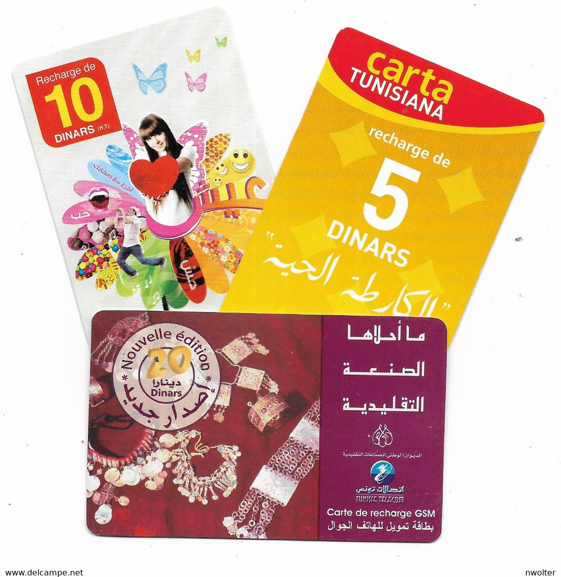 @+ Tunisie - Discount - Lot De 3 Recharges GSM Tunisie (lot 2) - Tunesien