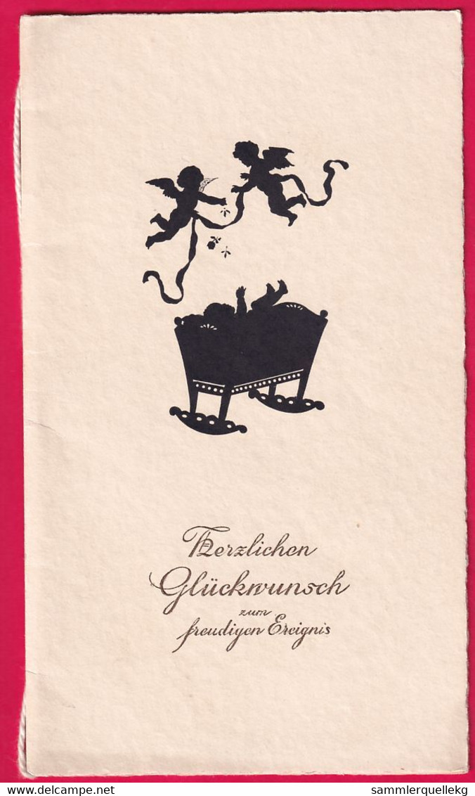 Prägekarte Aufklappbare Von 1924, Herzlichen Glückwunsch Zum Freudigen Ereignis - Other & Unclassified