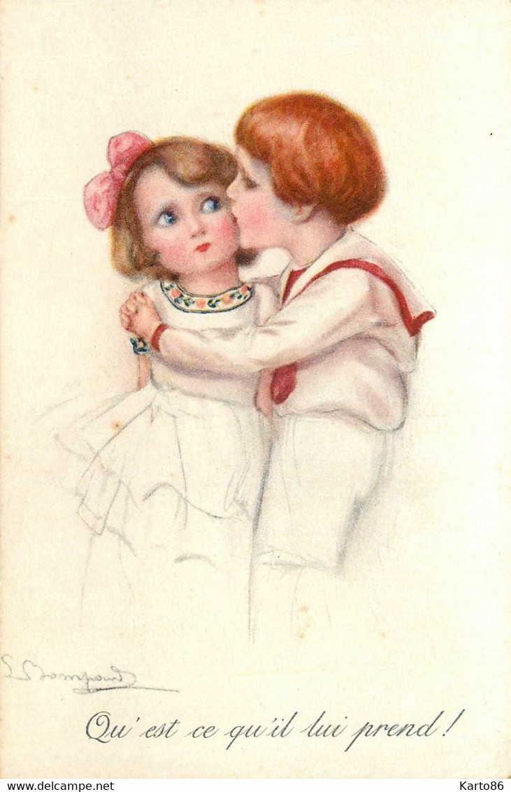 BOMPARD Bompard * 2 CPA Illustrateur * Enfants Amoureux * Série N°920 - Bompard, S.