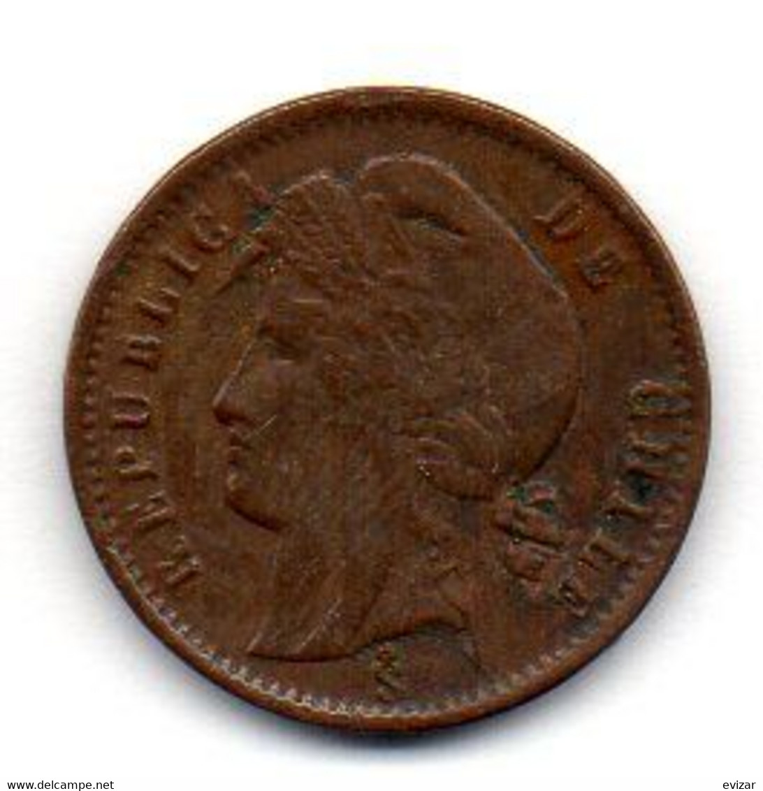 CHILE, 1/2 Centavo, Copper, Year 1883, KM #148a - Chili