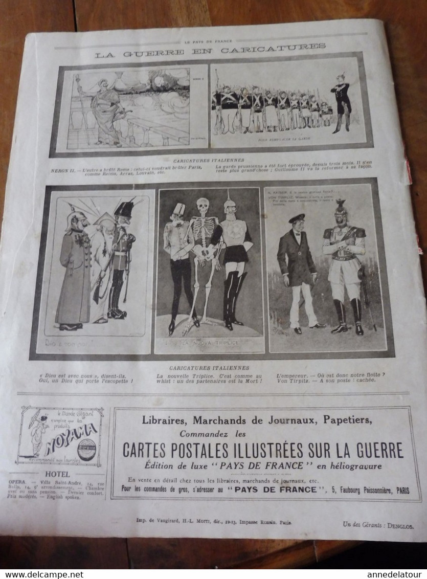 1914 N°7 LE PAYS DE FRANCE- Belgique ; Coxyde; Furnes; Pervyse; Nos goumiers; Meurthe-et-Moselle; Pont-Ste-Maxence; Etc