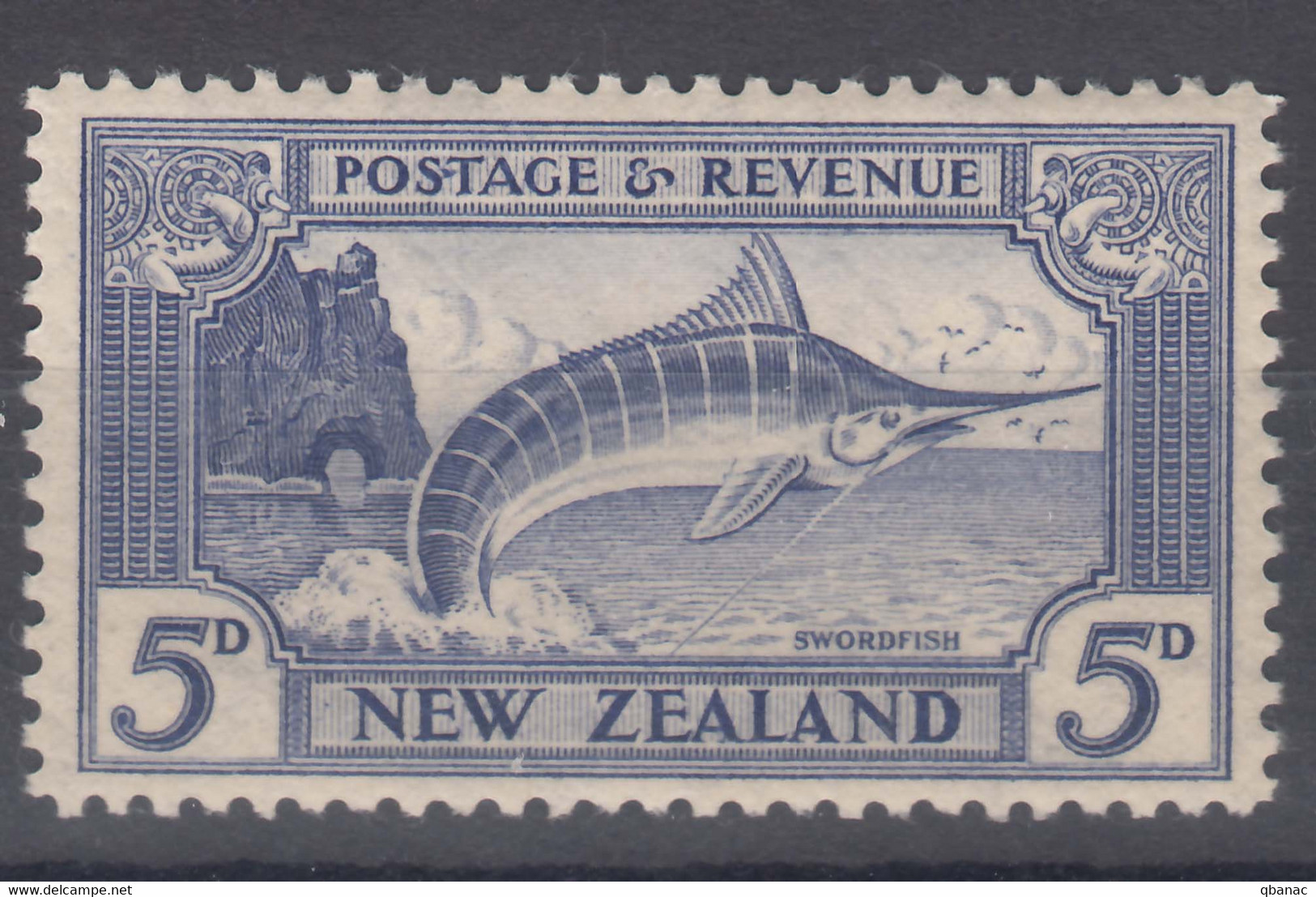 New Zealand 1935 Fish Swordfish Marlin Mi#196 Mint Never Hinged - Nuevos