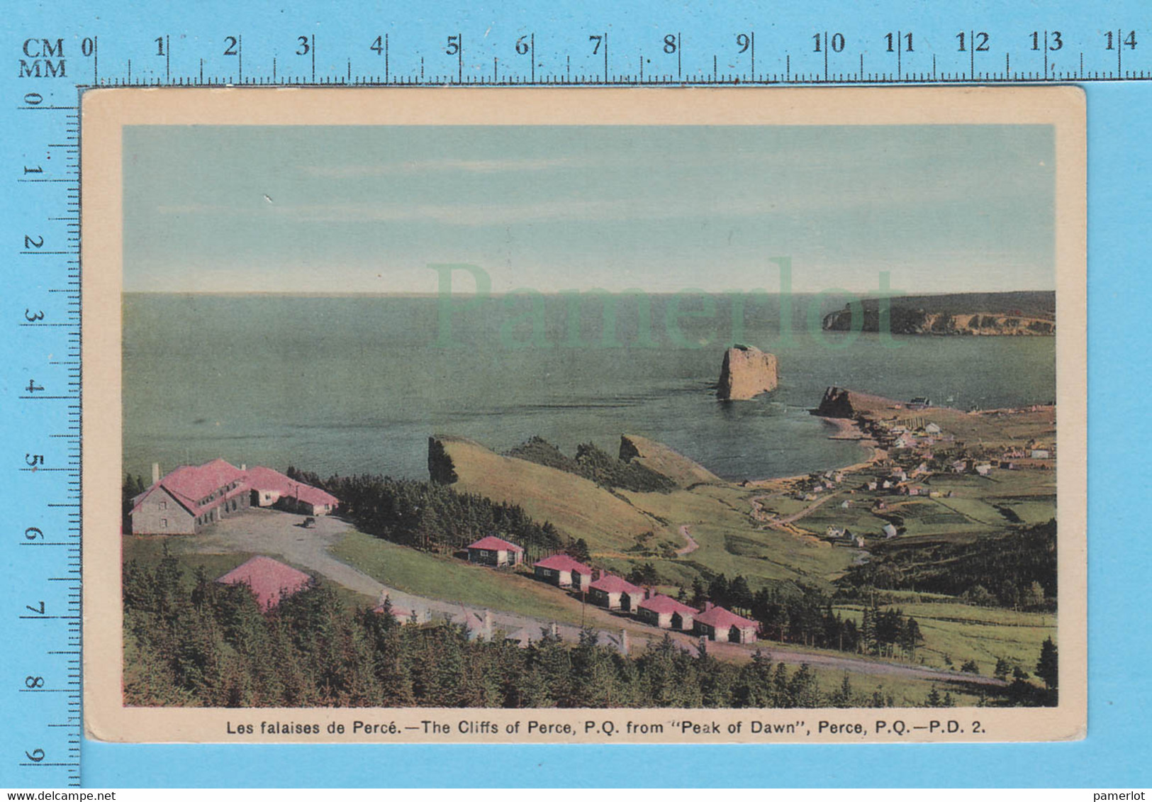 Percé Quebec - Les Falaises De Percé From Peak Of Dawn, PostCard, Carte Postale - Percé