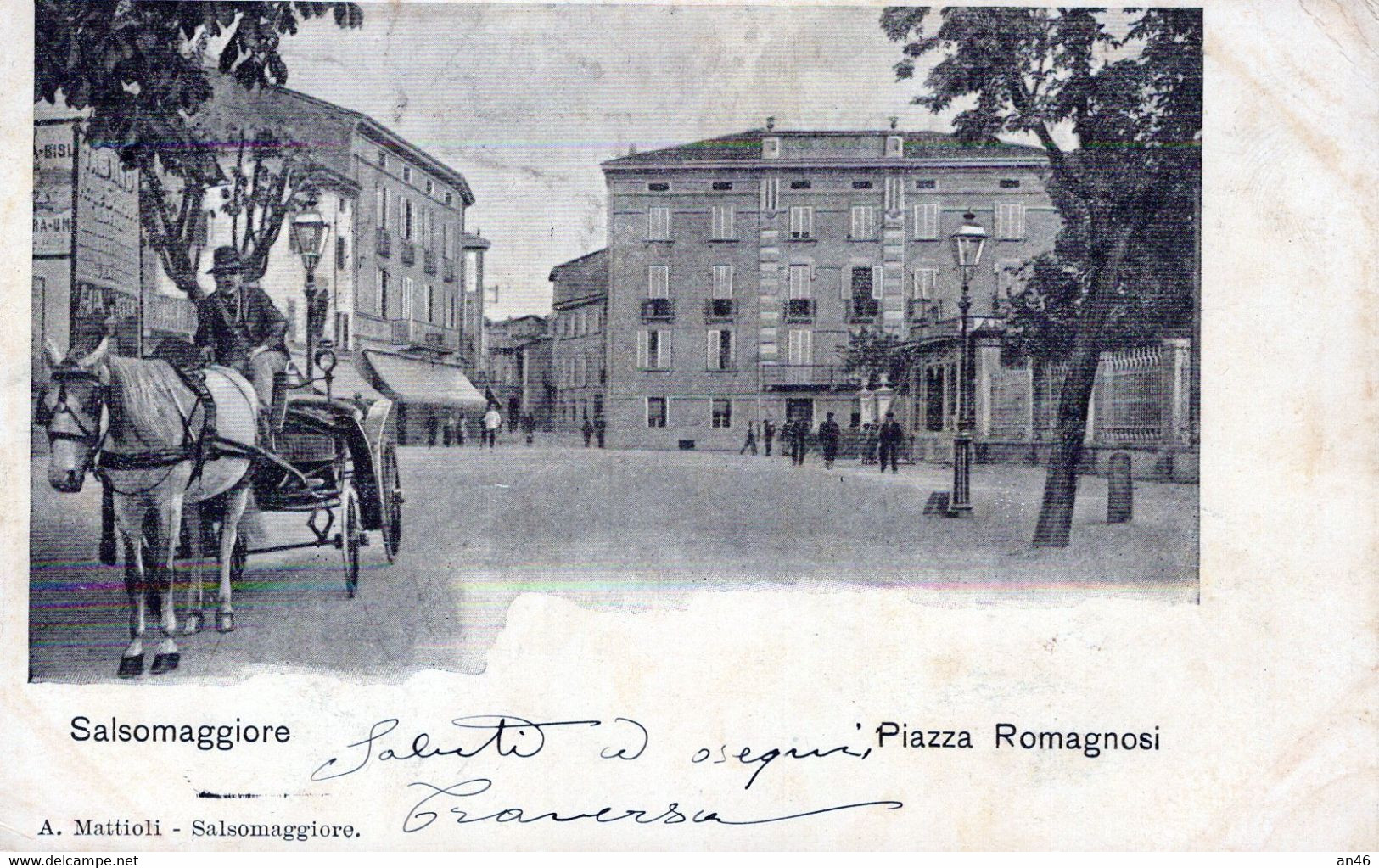 SALSOMAGGIORE-PIAZZA ROMAGNOSI- VG IL 1904-NESSUN DIFETTO - Parma