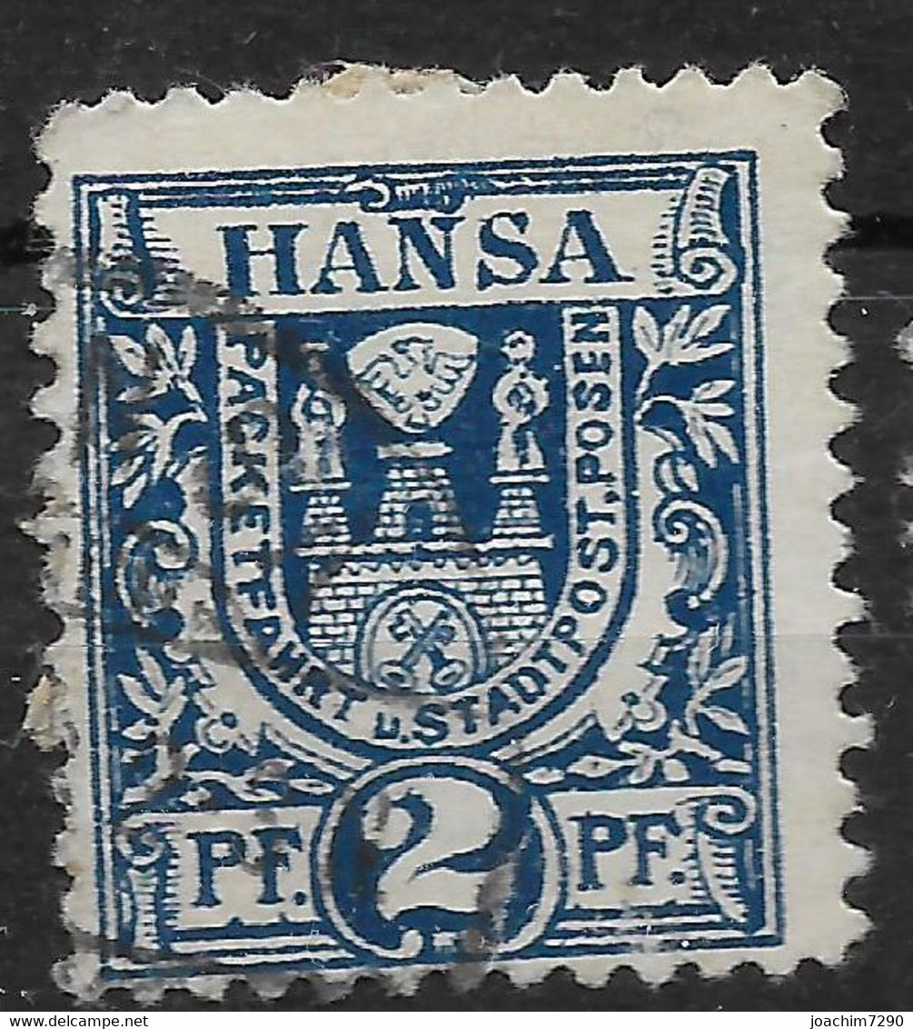 Privatpost Posen, Guter Gestempelter  Wert Der Ausgabe Der Hansa-Anstalt Von 1897 - Private & Local Mails