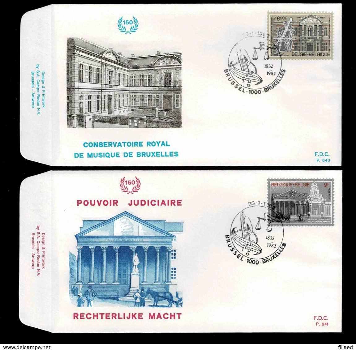 FDC : Nr 2034/35:  Stempel: Brussel 1000 Bruxelles - 1981-1990