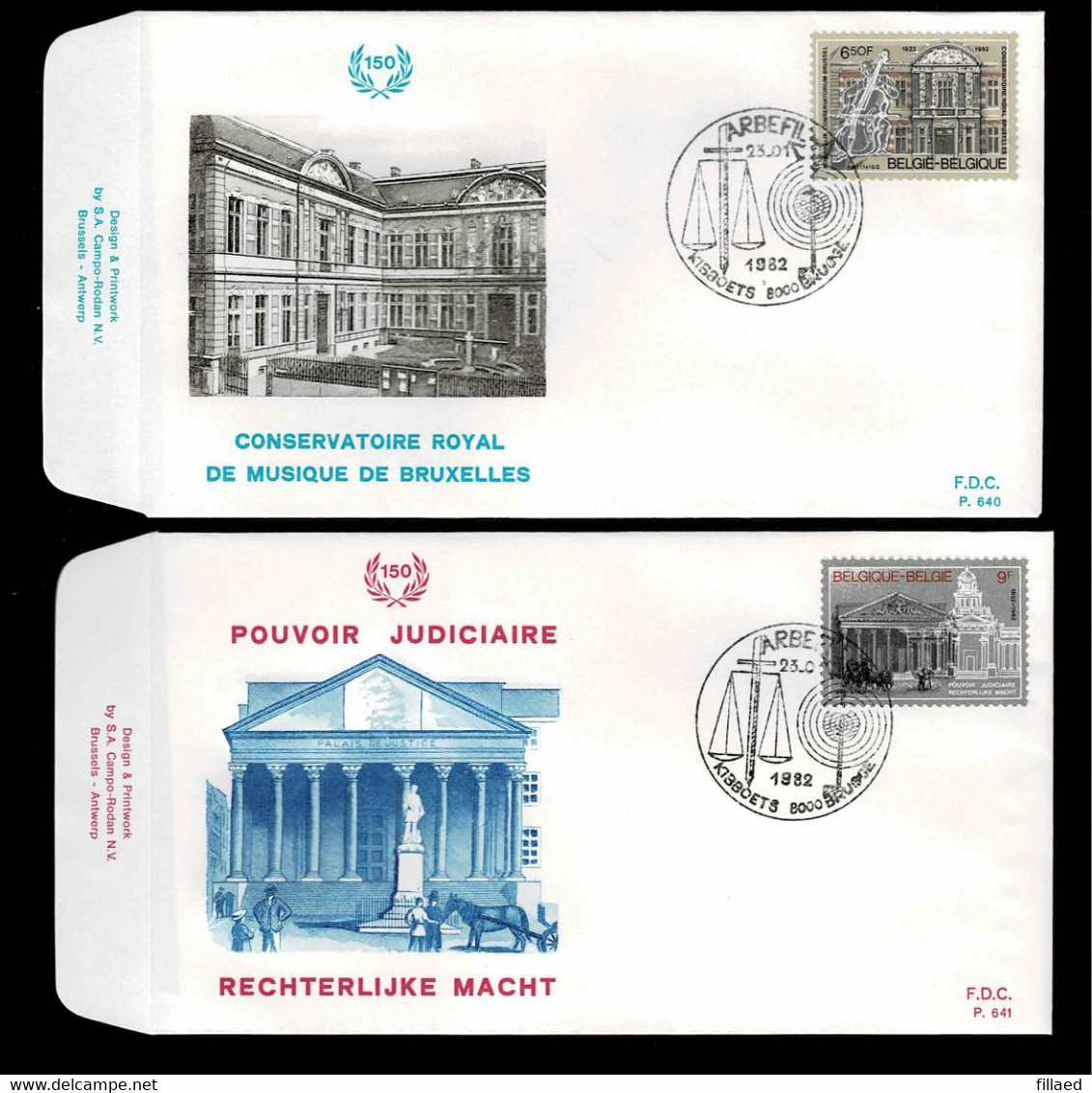 FDC : Nr 2034/35:  Stempel: 8000 Brugge - 1981-1990