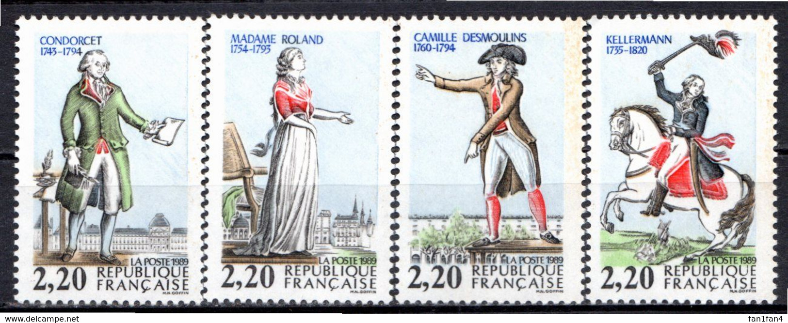 FRANCE 1989 - (**) - N° 2592 à 2595 - Personnages Célèbres De La Révolution - Unused Stamps