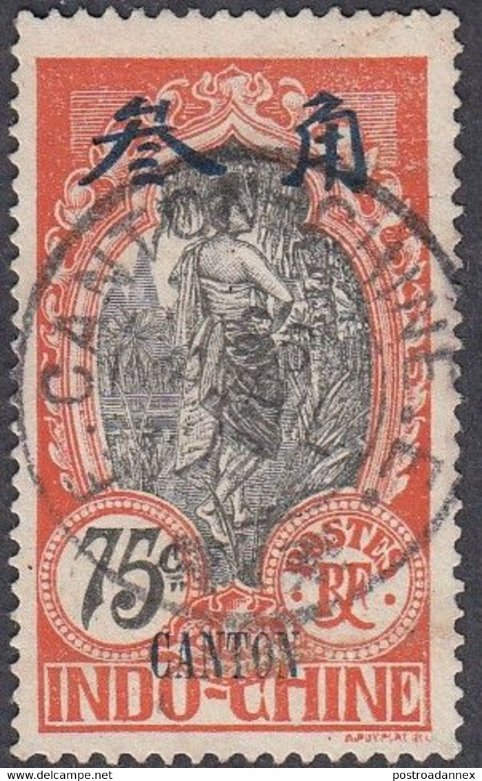 French Offices In Canton, Scott #60, Used, Indo-China Overprinted, Issued 1908 - Gebraucht