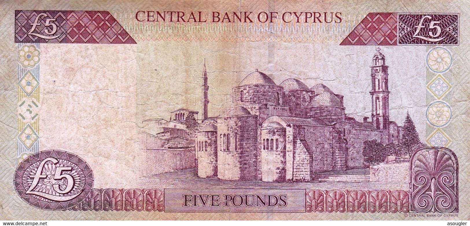 CYPRUS (GREECE) 5 POUNDS 2001 F P-61a  "free Shipping Via Regular Air Mail (buyer Risk)" - Cyprus