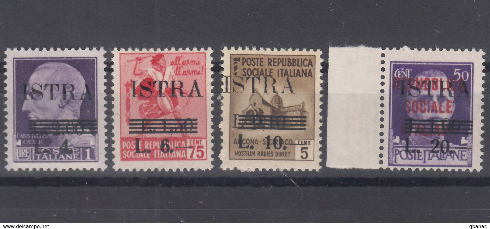 Italy Occupation In WWII Yugoslavia Istria, Pola Provisory Issue 1945 Sassone#37-40 Mi#34-37 Mint Never Hinged - Yugoslavian Occ.: Istria