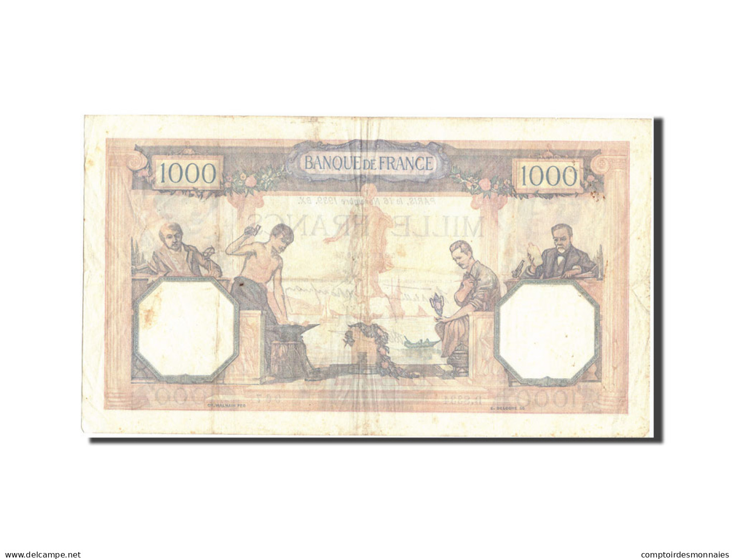 Billet, France, 1000 Francs, 1 000 F 1927-1940 ''Cérès Et Mercure'', 1939 - 1 000 F 1927-1940 ''Cérès Et Mercure''