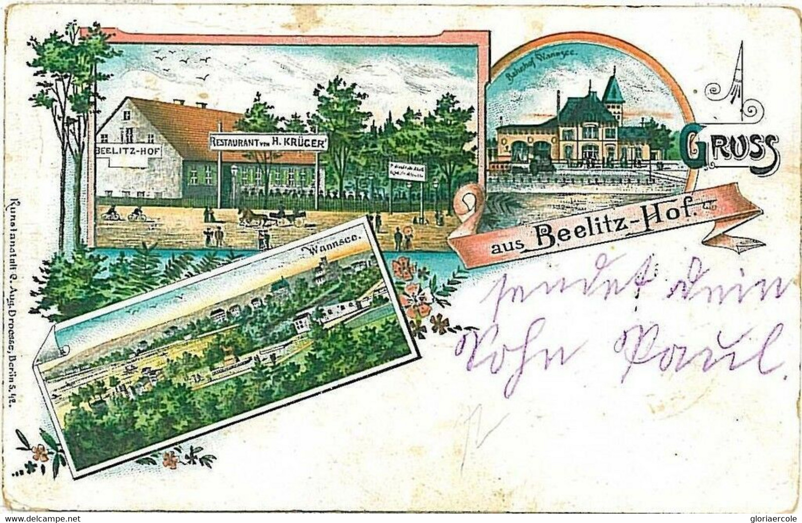 18122 - Ansichtskarten VINTAGE POSTCARD - Deutschland GERMANY -  - GRUSS AUS: BEELITZ - HOF 1899 - Beelitz