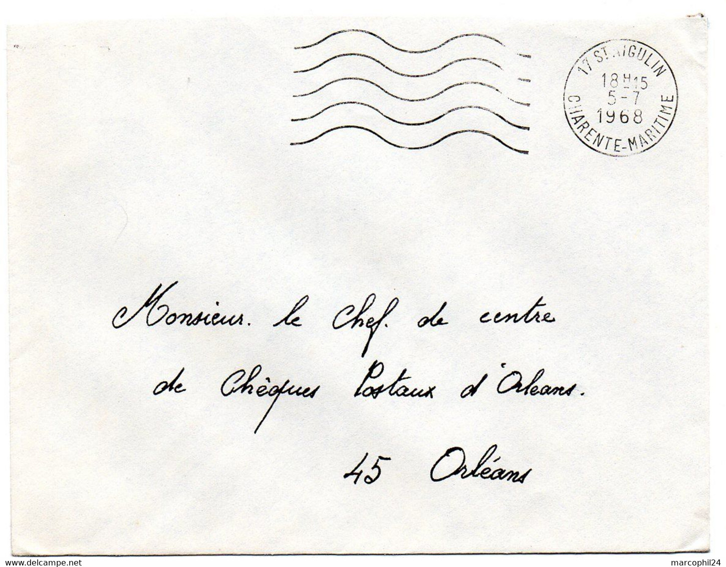 CHARENTE Mme - Dépt N° 17 = St AIGULIN 1968 = FLAMME Codée = SECAP Muette ' 5 Lignes Ondulées' FRANCHISE - Mechanical Postmarks (Advertisement)