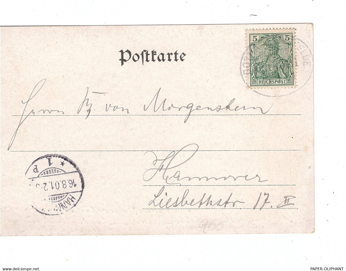 0-5820 BAD LANGENSALZA, Lithographie, Eichenblatt - Präge - Karte - Bad Langensalza
