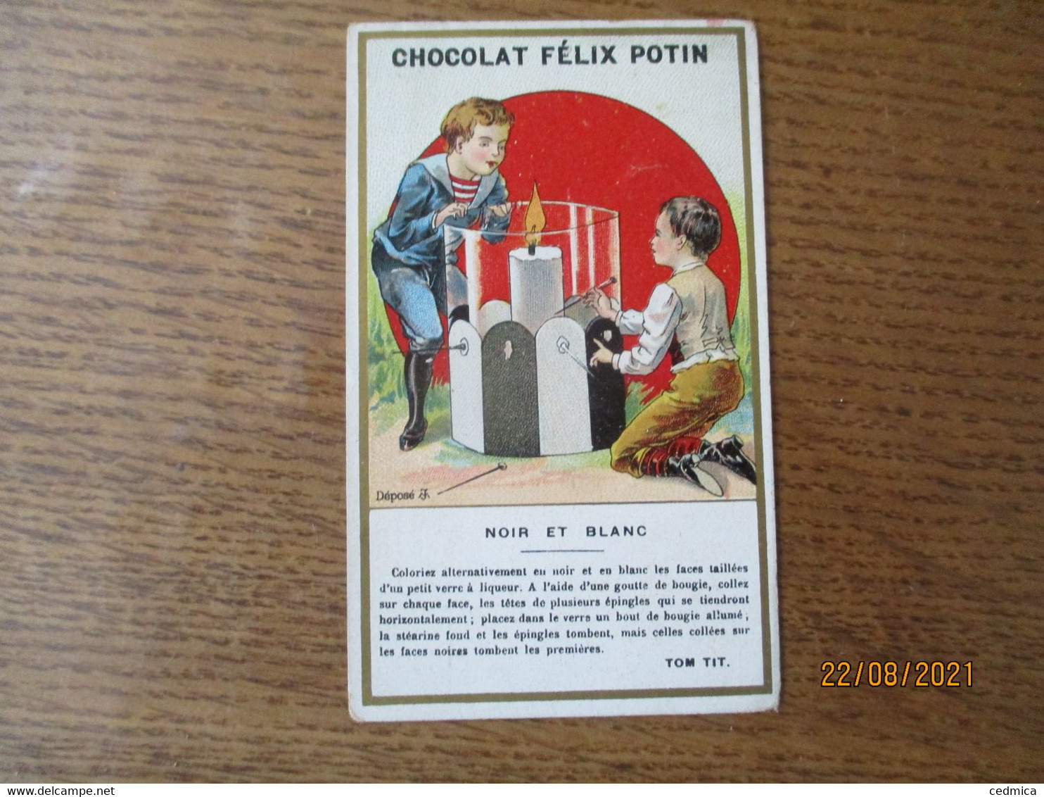 CHOCOLAT FELIX POTIN NOIR ET BLANC TOM TIT. - Félix Potin