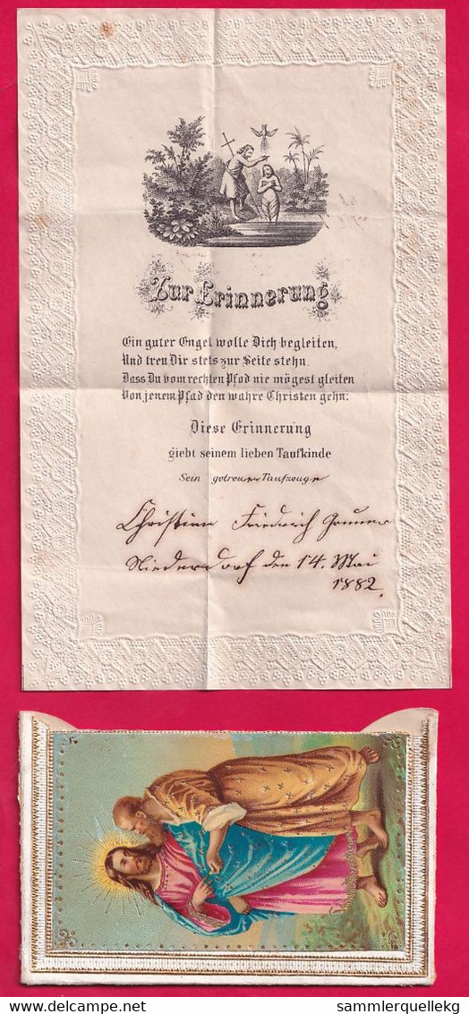 Prägekarte - Kuvert  Mit Brief, Von 14. Mai 1882, Zur Erinnerung Taufkinde - Otros & Sin Clasificación