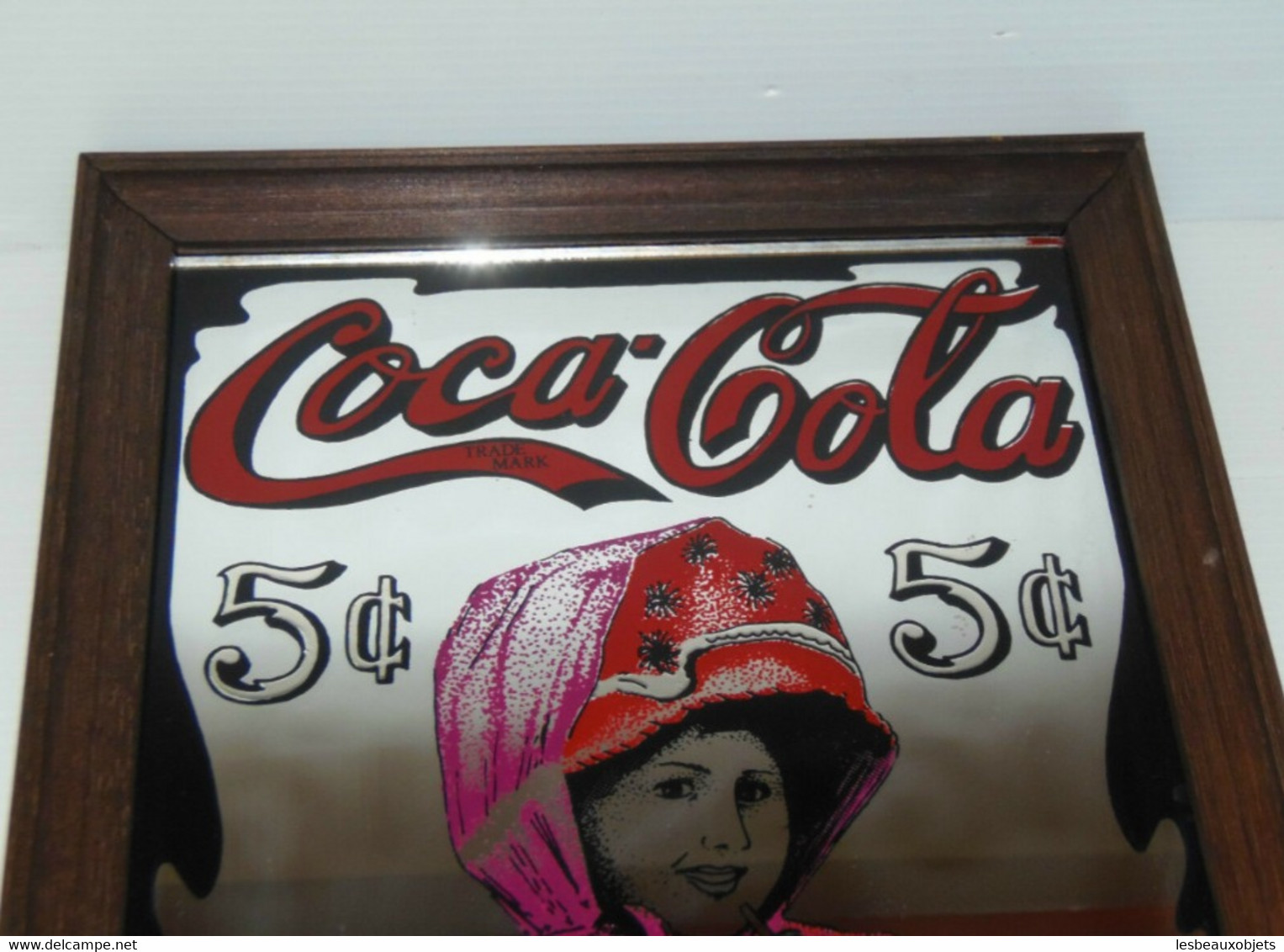 GLACE MIROIR MURAL PUBLICITE SERIGRAPHIE COCA COLA PUB DECO COLLECTION VINTAGE VITRINE - Other & Unclassified