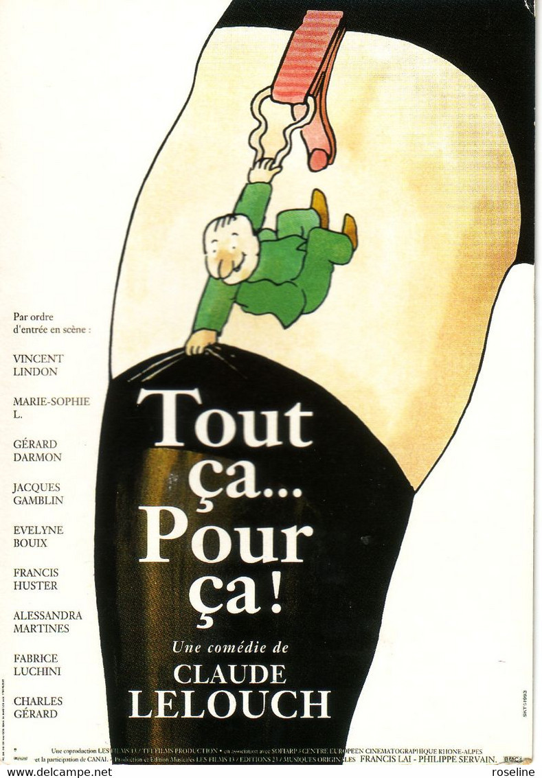 UNGERER  Ed Sonis C375 Tout ça Pour ça Film Claude Lelouch - Lingerie Bas Porte Jarretelle -CPM 10,5x15 BE 1993 Neuve - Ungerer