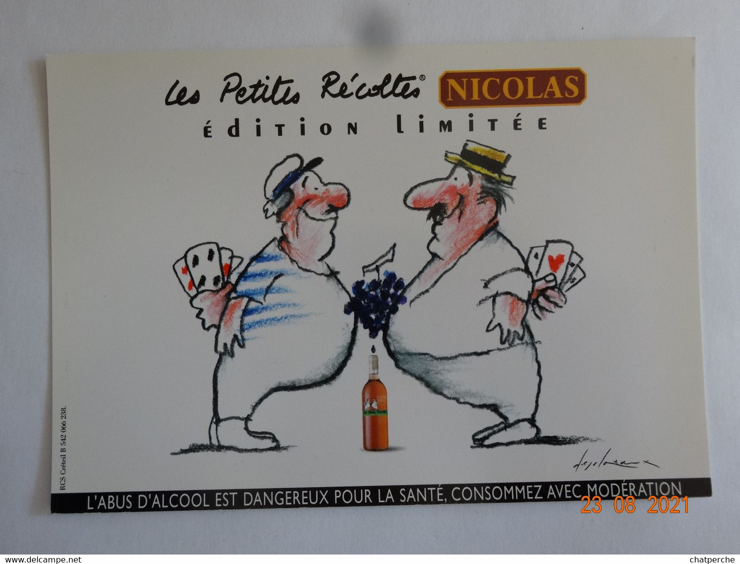 ILLUSTRATEUR DESCLOZEAUX PUBLICITÉ POUR LES VINS NICOLAS "LES PETITES RÉCOLTES" SÉRIE 4 CPM - Desclozeaux