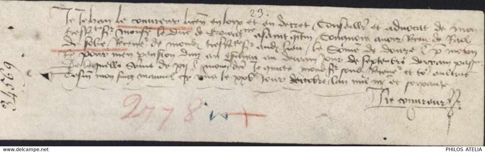 Charte 1460 Aisne St Quentin France Quittance De Pension Signée Jean De Couvreur Conseillé & Avocat Duc De Bourgogne - ... - 1799