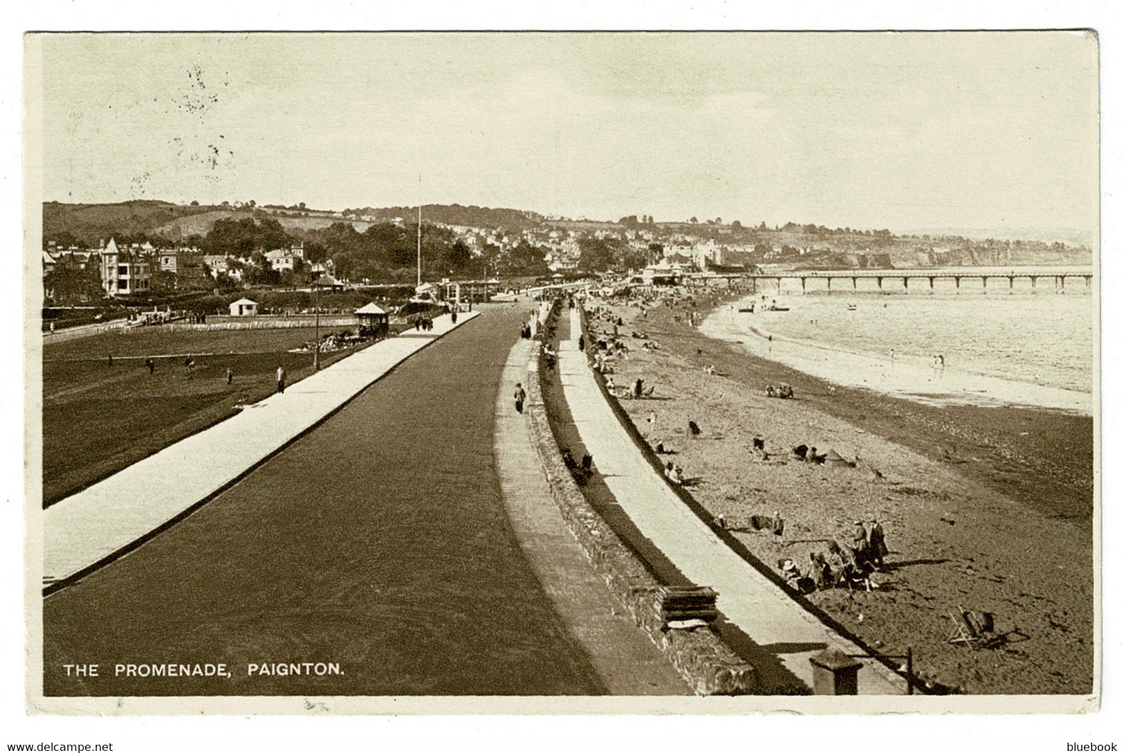 Ref  1494  -  1927 Postcard - The Promenade Paignton Devon - Paignton
