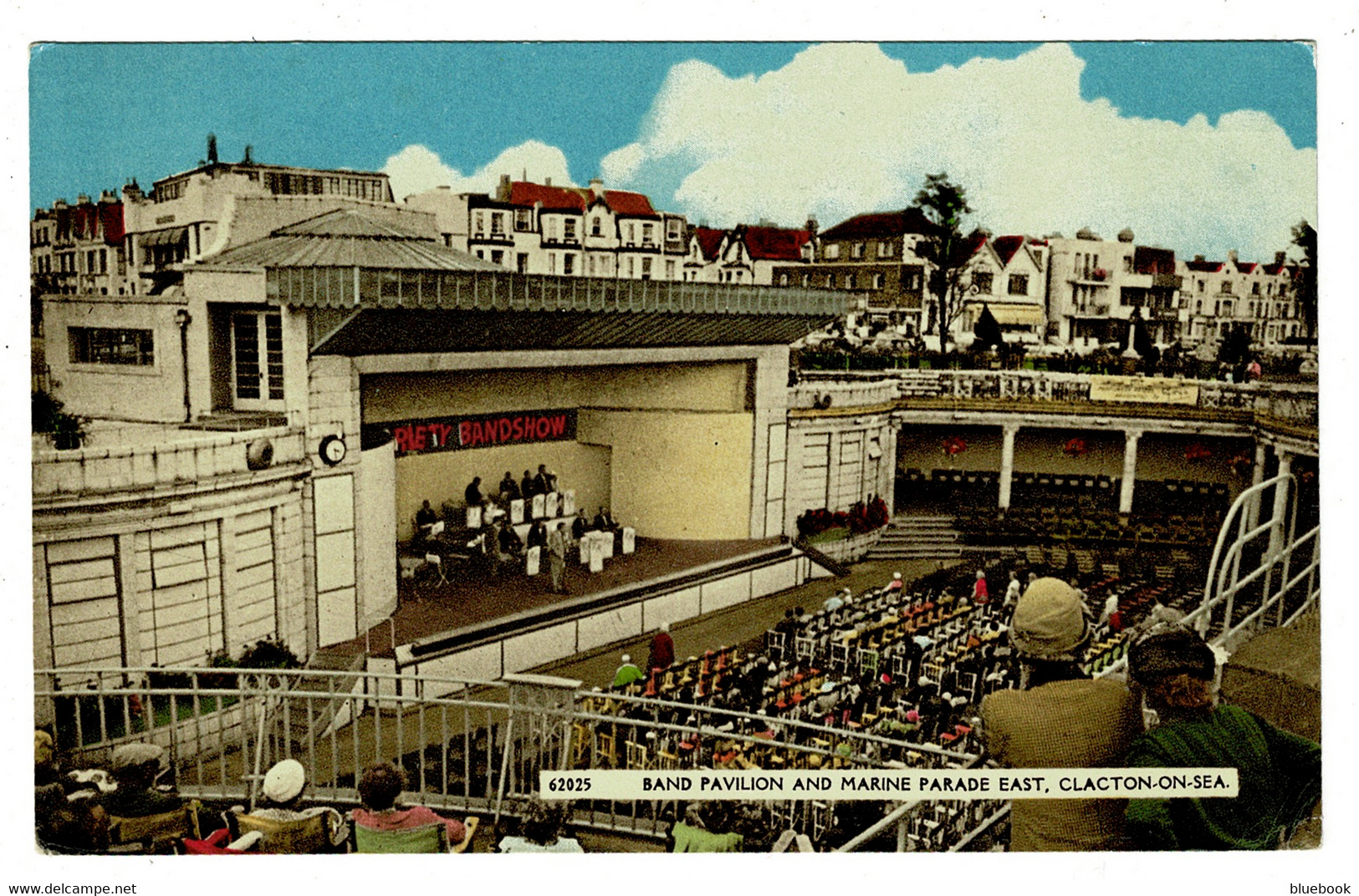 Ref  1494  -  1964 Postcard - Band Pavilion & Marine Parade - Clacton-on-Sea Essex - Slogan - Clacton On Sea