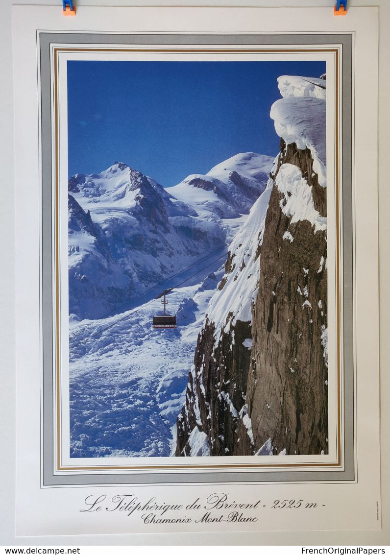 Jolie Petite Affiche Photographie Offset 1980/90 Téléphérique Du Brévent Ski Sports D'hiver Chamonix Mont-Blanc Photo - Plakate