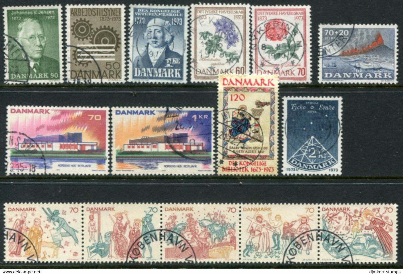 DENMARK 1973 Complete Commemorative Issues  Used. Between Michel 540-54 - Gebruikt