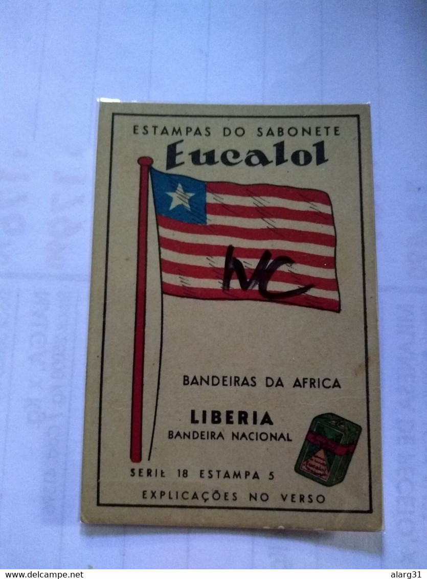 Liberia..cromos No Postcard.el Perú.roldan.cig Card.flag.president.coin.old Map.eucalol.soap.cromo Flag.better Condition - Liberia