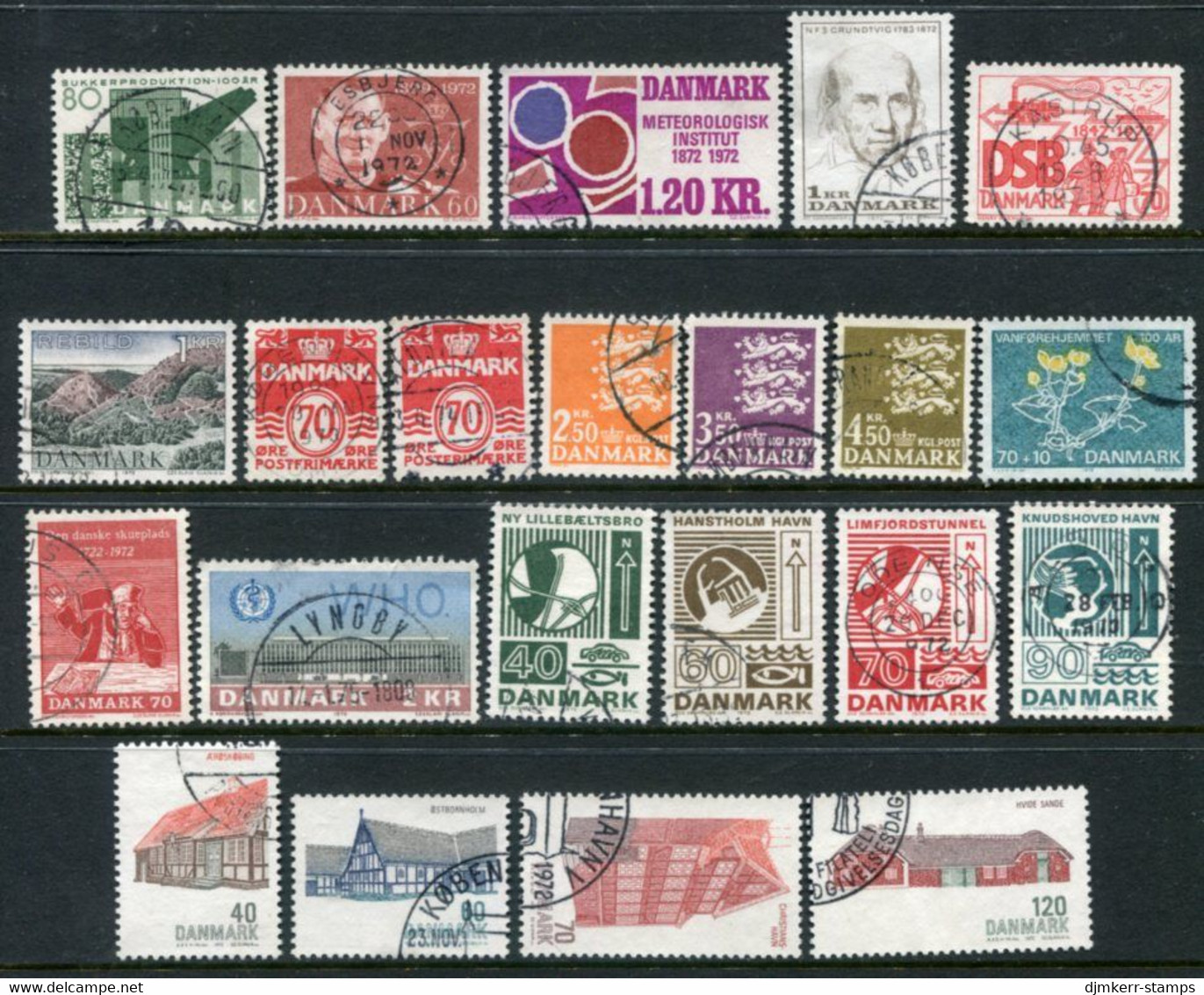 DENMARK 1972 Complete Issues Used.  Michel 519-39 - Gebraucht