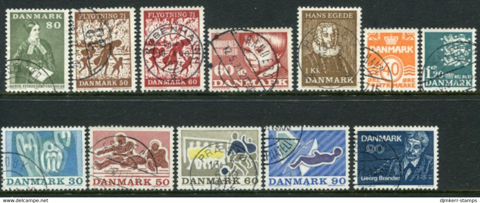DENMARK 1971 Complete Issues Used.  Michel 507-18 - Usado