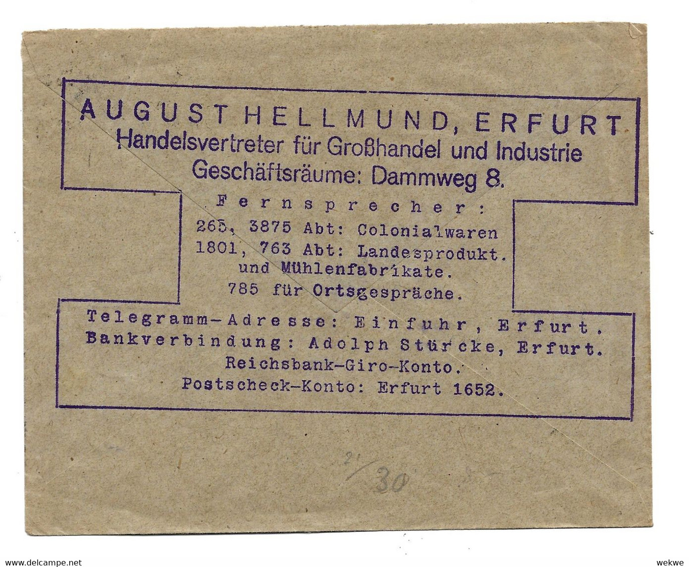 Inf359 / DEUTSCHES REICH - Erster Tag Der Rentenmark 1.12.23. Mit Mi.Nr. 329A Im 5-er Streifen. Erfurt Nach Langensalza - Brieven En Documenten