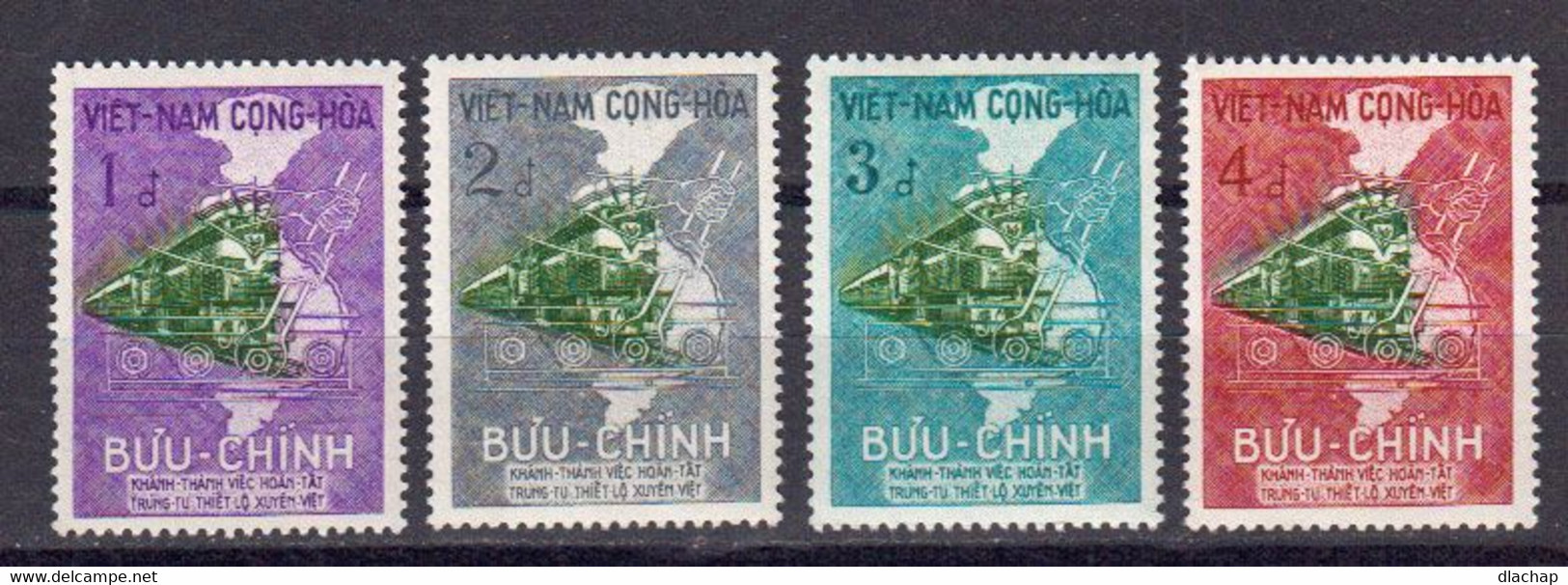 Vietnam Du Sud Yvert 116 / 119 ** Neufs Sans Charniere. Chemin De Fer De Saigon Donghu - Vietnam