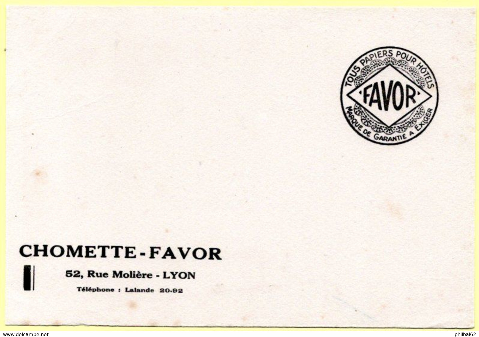 Buvard Chomette-Favor, Tous Papiers Pour Hôtels. - P